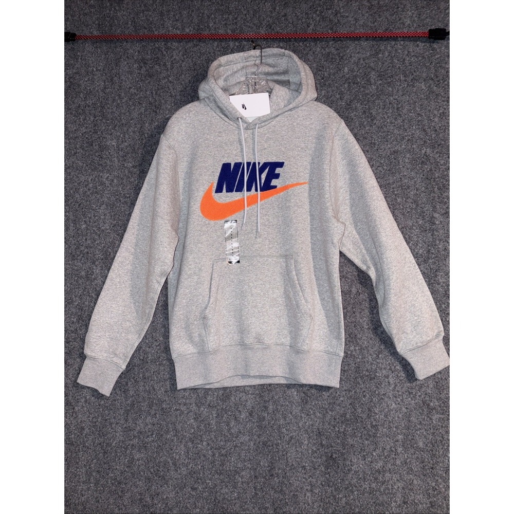 Men's‎ Nike Size Small Gray Sportswear Fleece Embroidered Hoodie NWT